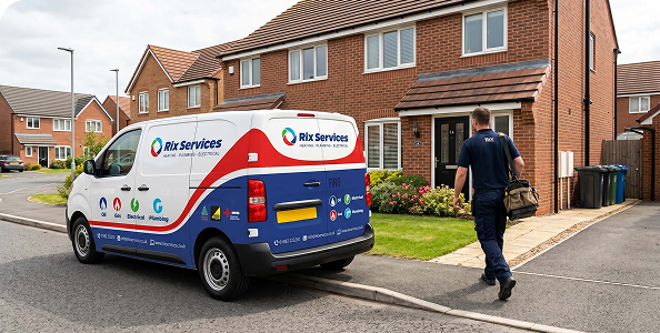 Rix van arriving at a property for a booked visit